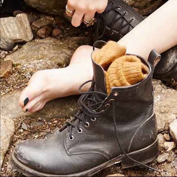 Ecote distressed lace up combat boots - Picture 1 of 4